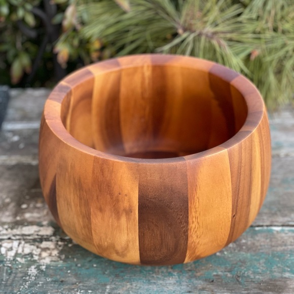 Dansk teakwood large serving bowl tulip new - Picture 2 of 16